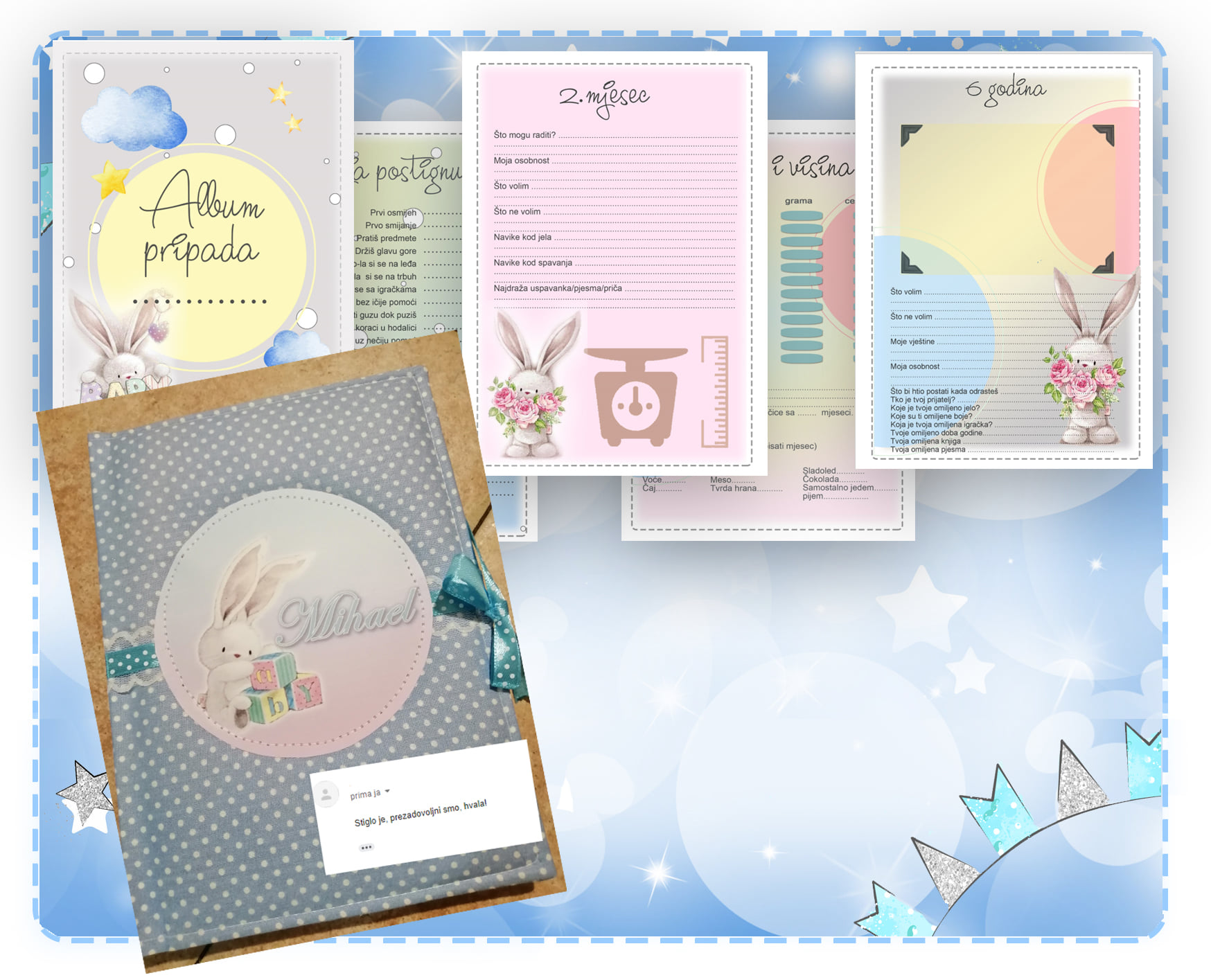 Radosnica i album za slike PINK BUNNY 215×155